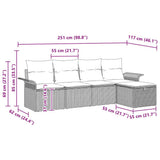 vidaXL Tuinbank Set met kussen met opslag 5 pcs Zwart Poly rattan