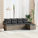 vidaXL Tuinbank Set met kussen met opslag 5 pcs Zwart Poly rattan