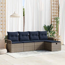 vidaXL Garden Sofa Set with Cushion Storage 5 pcs Poly Rattan