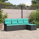 vidaXL Garden Sofa Set with Cushion Storage 5 pcs Poly Rattan