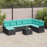 vidaXL Tuinbank Set met kussen met opslag 8 pcs Poly rattan