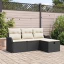 vidaXL Tuinbank Set met kussen met opslag 4 pcs Poly rattan