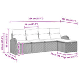 vidaXL Tuinbank Set met kussen met opslag 5 pcs Bruin poly rattan
