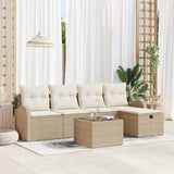 vidaXL Tuinbank Set met kussen met opslag 5 pcs Zwart Poly rattan
