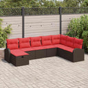 vidaXL Garden Lounge Set with Cushion with Storage Brown Poly Rattan