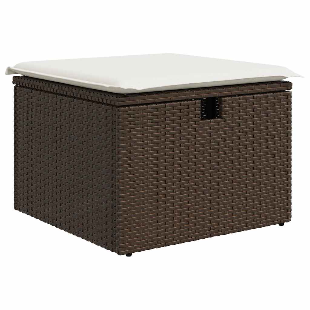 vidaXL Tuinbank Set met kussen met opslag 4 pcs Zwart Poly rattan
