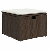 vidaXL Tuinbank Set met kussen met opslag 4 pcs Zwart Poly rattan