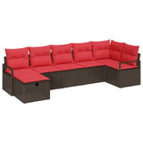 vidaXL Bankstel met kussen 4 pcs poly rattan