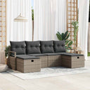 vidaXL Sofa Set with Cushions 5 pcs Poly Rattan