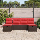 vidaXL Sofa Set with Cushions 5 pcs Poly Rattan