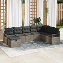 vidaXL Bankstel met kussen 5 pcs poly rattan