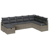 vidaXL Bankstel met kussen 5 pcs poly rattan