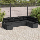 vidaXL Bankstel met kussen 5 pcs poly rattan
