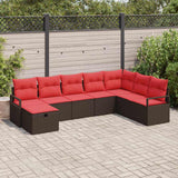 vidaXL Sofa Set with Cushions 6 pcs Poly Rattan