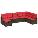 vidaXL Sofa Set with Cushions 6 pcs Poly Rattan