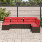 vidaXL Sofa Set with Cushions 6 pcs Poly Rattan