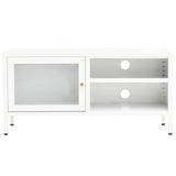 vidaXL Tv-meubel 90x30x44 cm staal en glas zwart