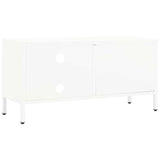 vidaXL Tv-meubel 90x30x44 cm staal en glas zwart