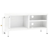 vidaXL Tv-meubel 90x30x44 cm staal en glas zwart