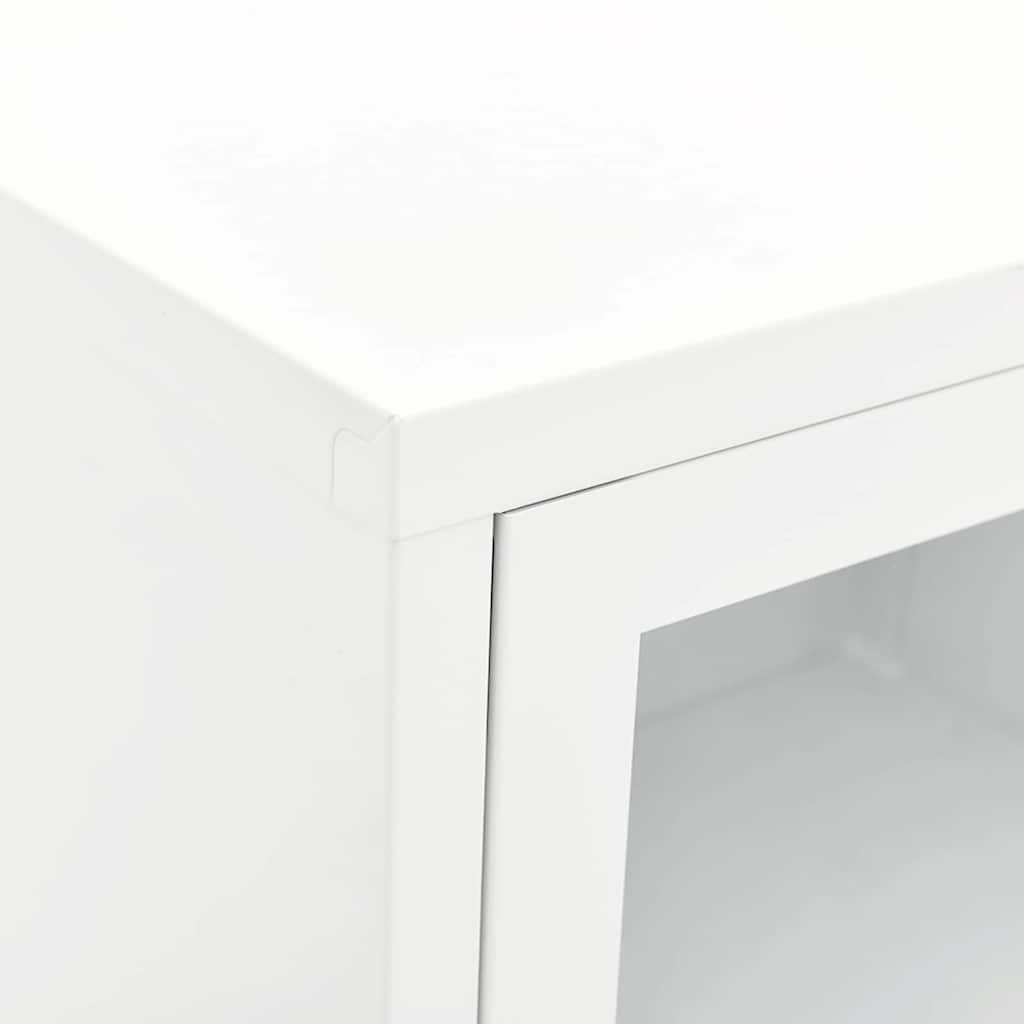 vidaXL Tv-meubel 90x30x44 cm staal en glas zwart