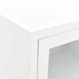 vidaXL Tv-meubel 90x30x44 cm staal en glas zwart