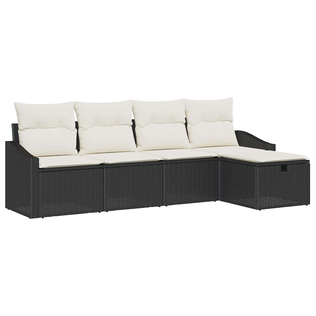 vidaXL Bankstel met kussen 6 pcs poly rattan