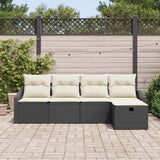 vidaXL Bankstel met kussen 6 pcs poly rattan