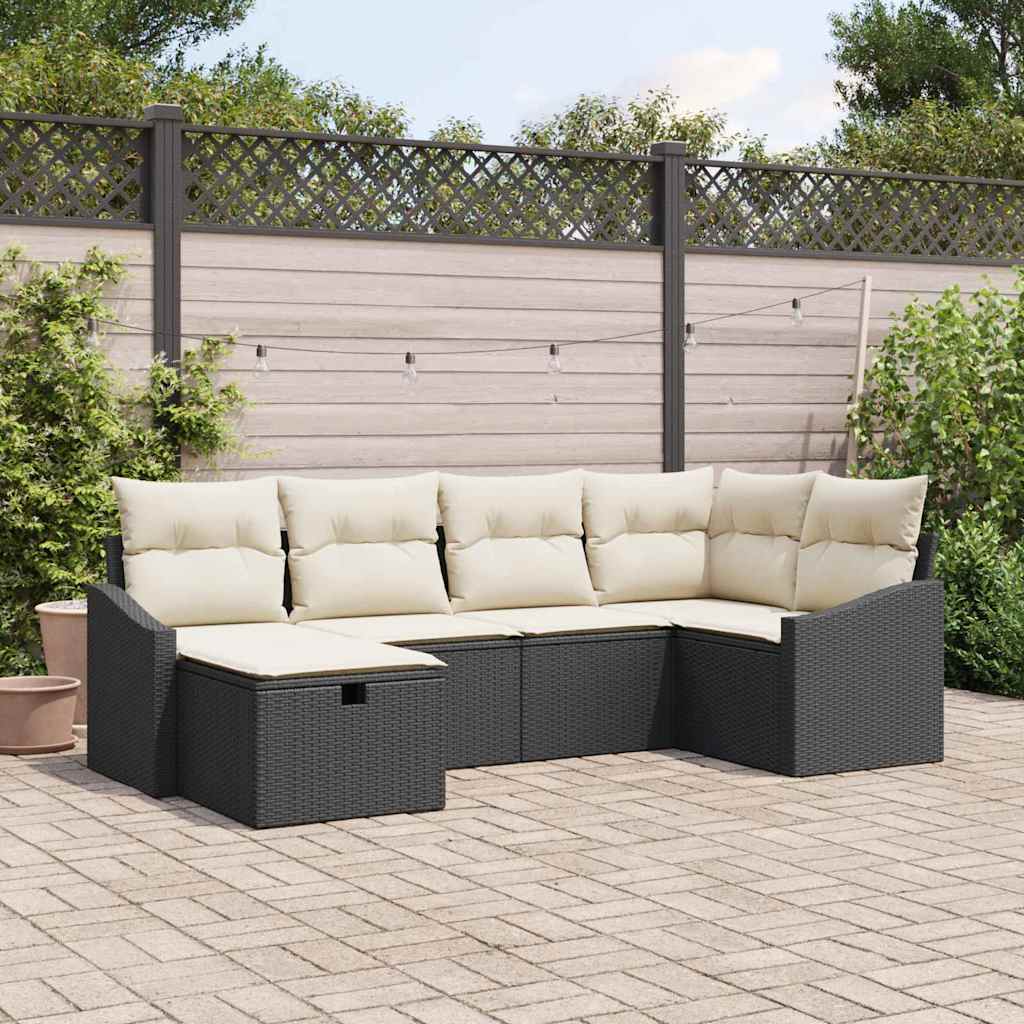 vidaXL Sofa Set with Cushions 7 pcs Poly Rattan