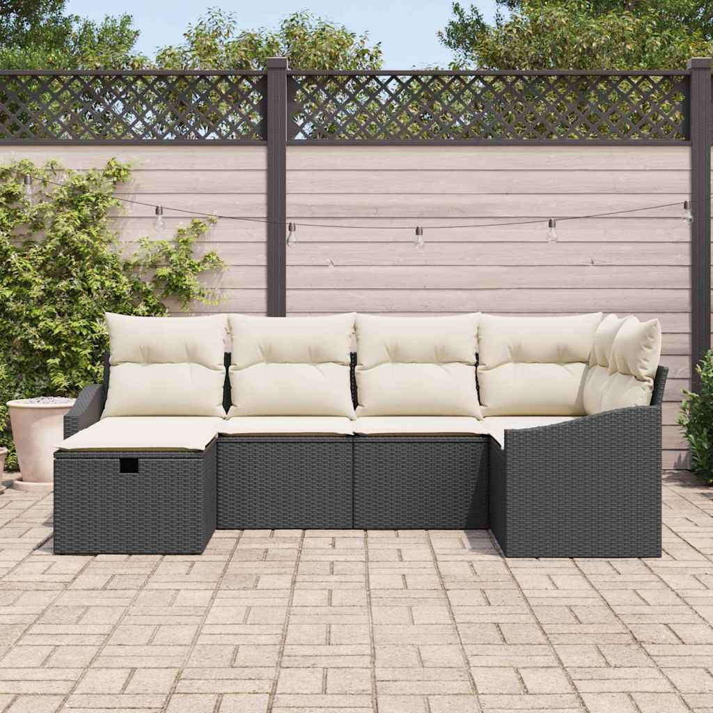 vidaXL Sofa Set with Cushions 7 pcs Poly Rattan