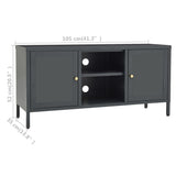 vidaXL TV Cabinet 105x35x52 cm Steel and Glass Black