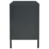 vidaXL TV Cabinet 105x35x52 cm Steel and Glass Black