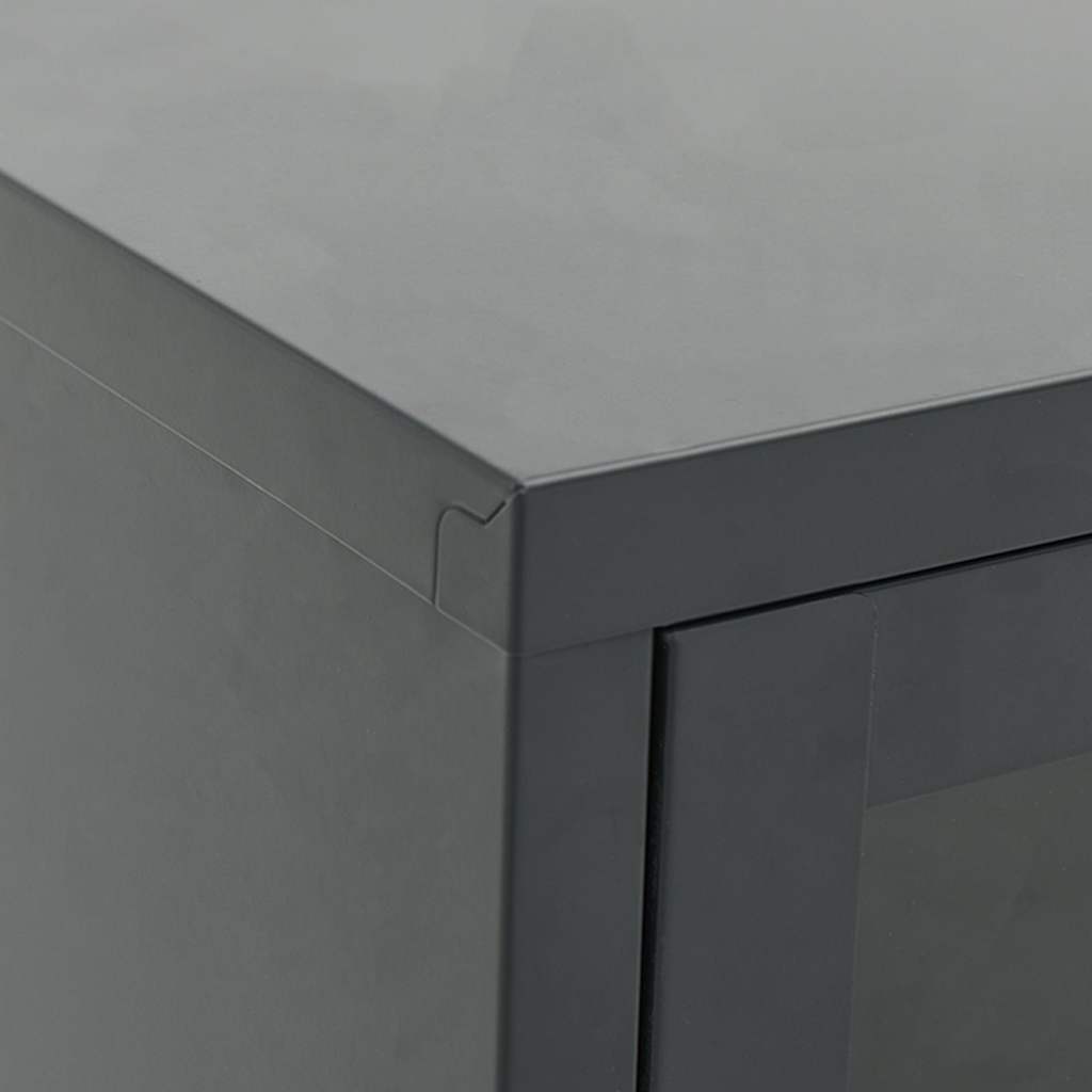vidaXL TV Cabinet 105x35x52 cm Steel and Glass Black