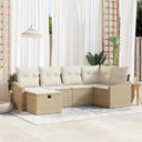 vidaXL Sofa Set with Cushions 7 pcs Poly Rattan