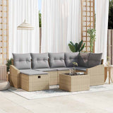 vidaXL Sofa Set with Cushions 7 pcs Poly Rattan