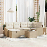 vidaXL Sofa Set with Cushions 7 pcs Poly Rattan