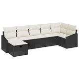 vidaXL Sofa set with cushions 7 pcs poly rattan