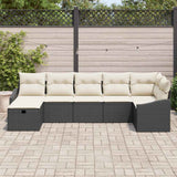 vidaXL Sofa set with cushions 7 pcs poly rattan