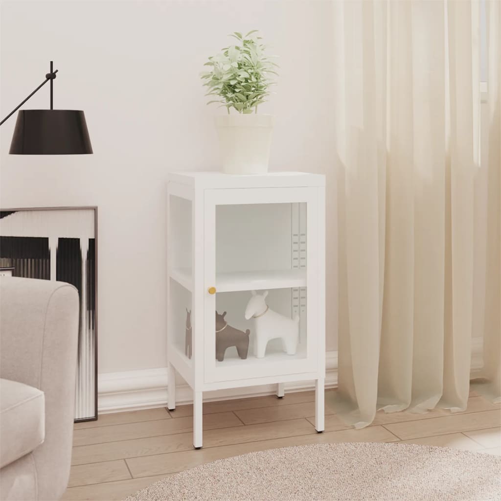 vidaXL Sideboard 38x35x70 cm steel and glass black