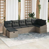 vidaXL Sofa set with cushions 7 pcs poly rattan