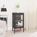 vidaXL Sideboard 38x35x70 cm steel and glass black