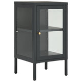 vidaXL Sideboard 38x35x70 cm steel and glass black