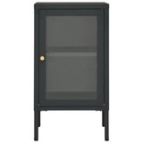 vidaXL Sideboard 38x35x70 cm steel and glass black