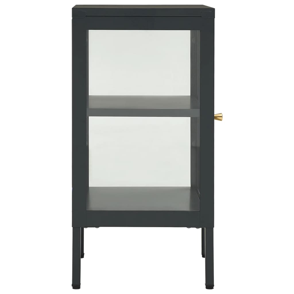 vidaXL Sideboard 38x35x70 cm steel and glass black