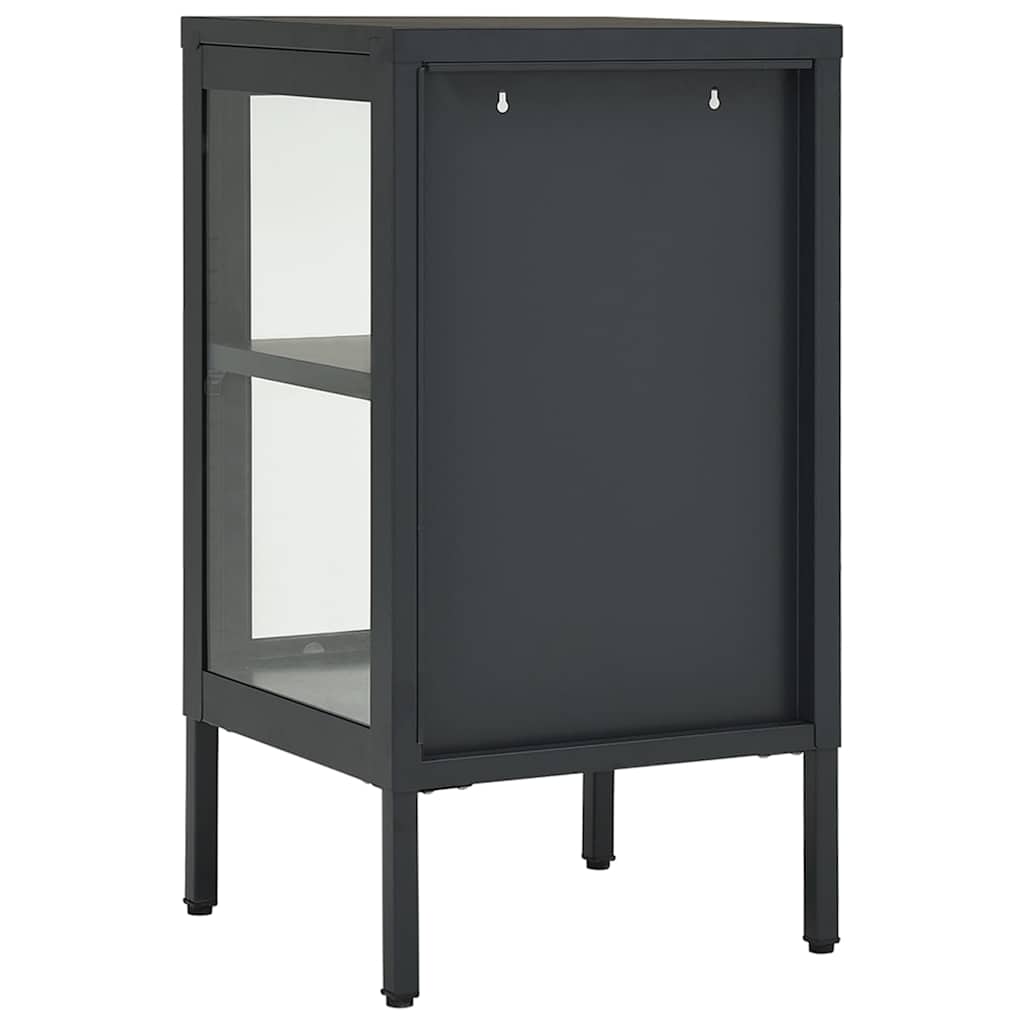 vidaXL Sideboard 38x35x70 cm steel and glass black