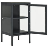 vidaXL Sideboard 38x35x70 cm steel and glass black