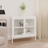 vidaXL Dressoir 70x35x70 cm staal en glas zwart