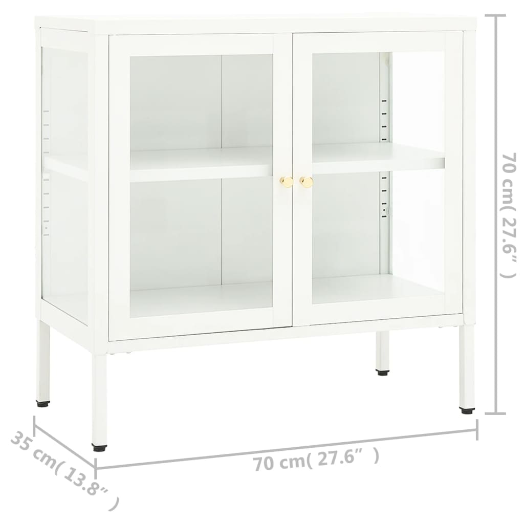vidaXL Dressoir 70x35x70 cm staal en glas zwart