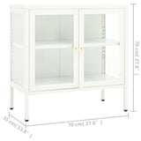vidaXL Dressoir 70x35x70 cm staal en glas zwart