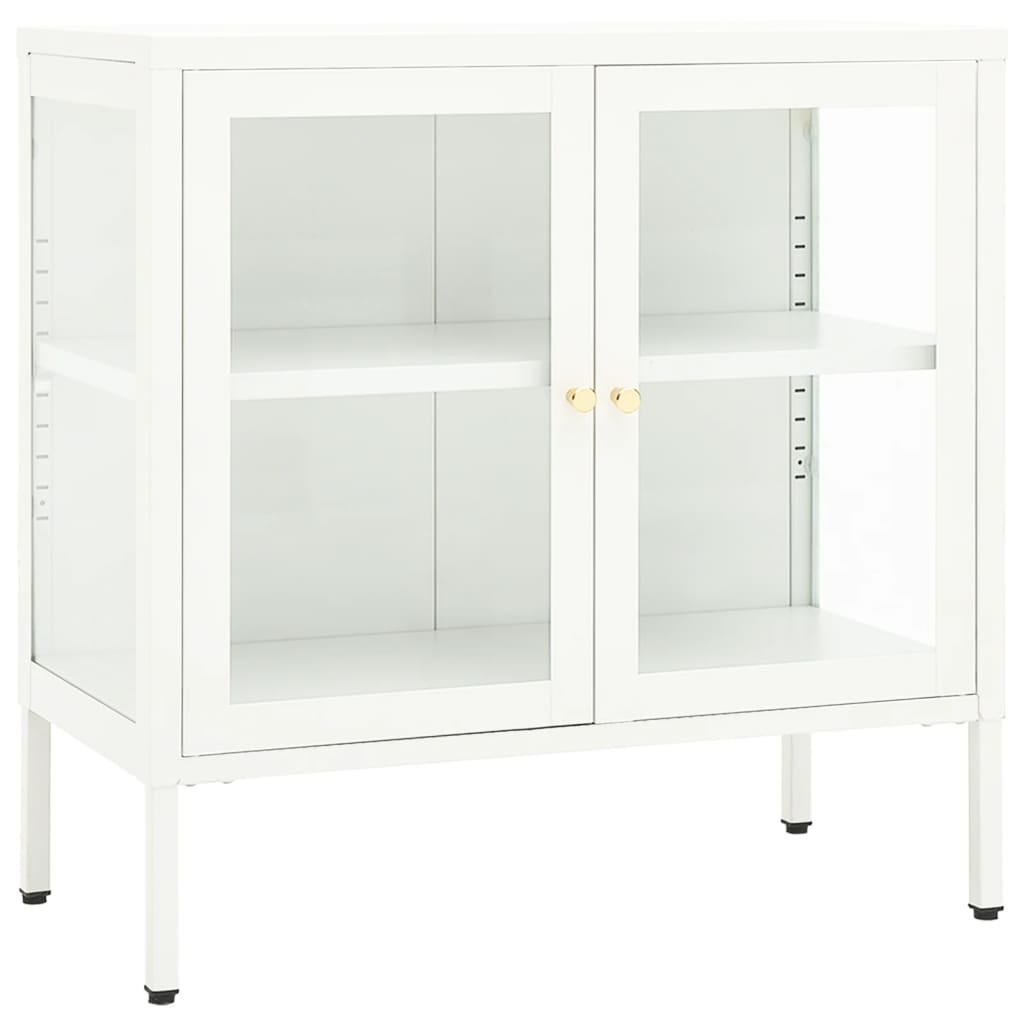 vidaXL Dressoir 70x35x70 cm staal en glas zwart