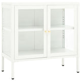 vidaXL Dressoir 70x35x70 cm staal en glas zwart